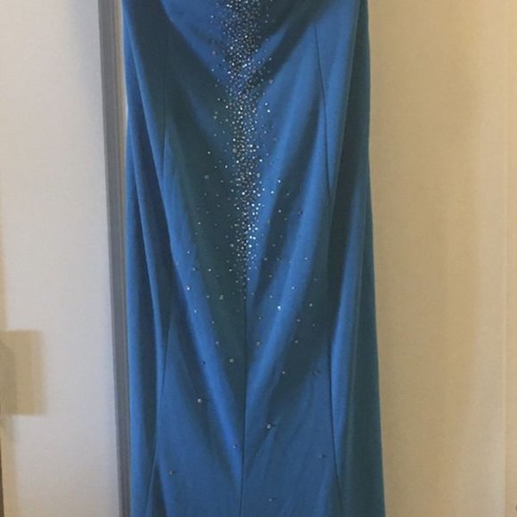 Blue color dress with sequins - Picture 7 of 8